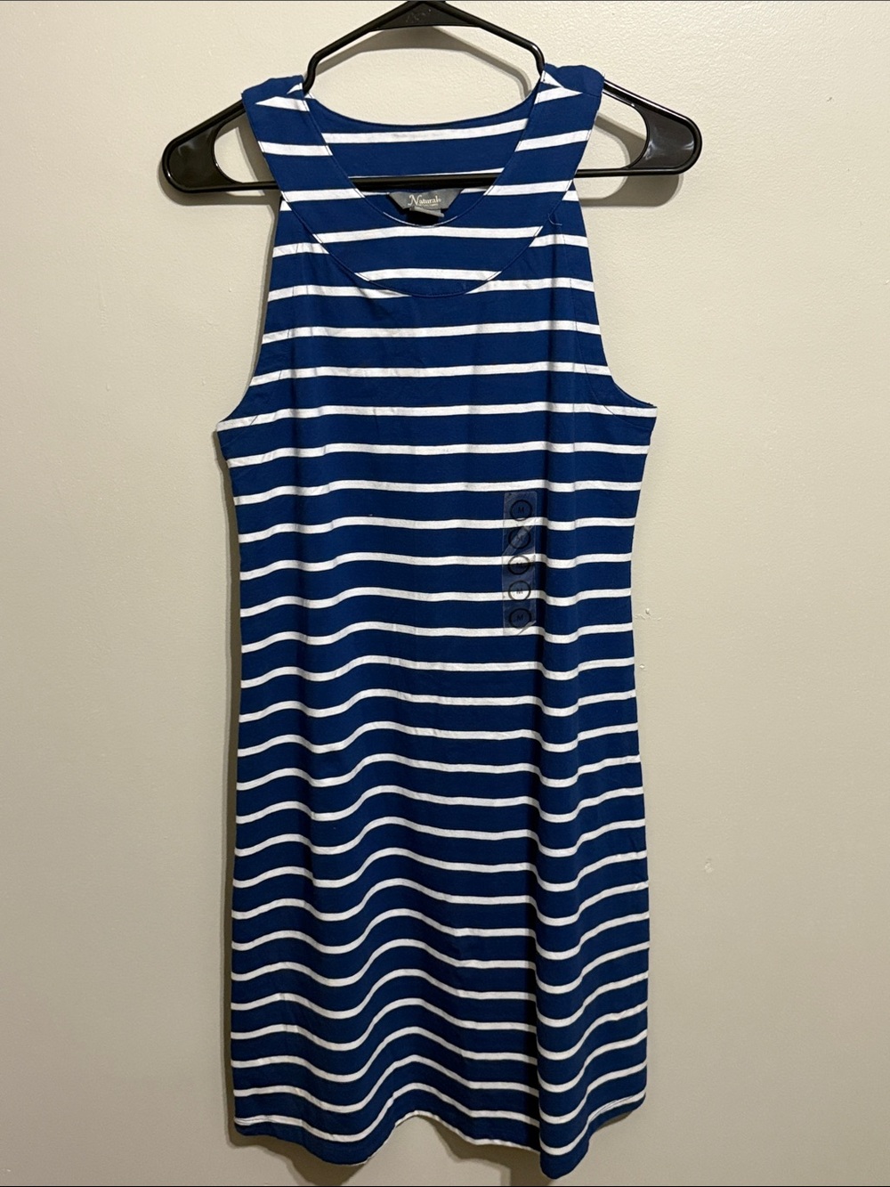 Natural Reflections Blue & White Striped Sleeveless Mini Dress